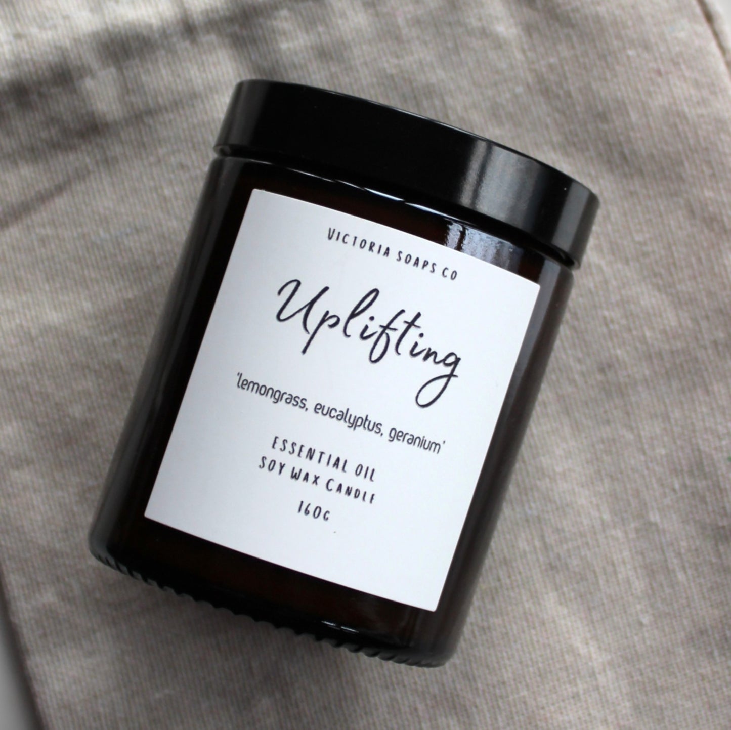 Invigorating Essential Oil Aromatherapy Soy Wax Candle, Cotton Wick, 160g.
