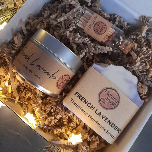 Lavender Candle & Soap Gift Set