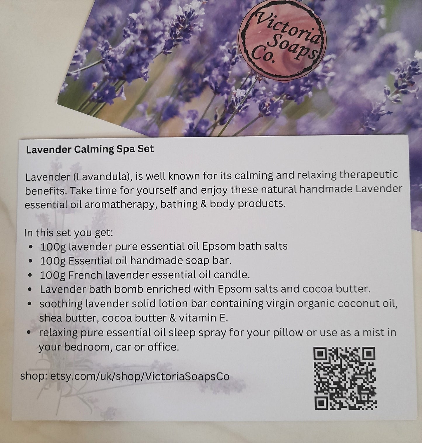 Lavender Calming De-stress Natural Spa Gift Set